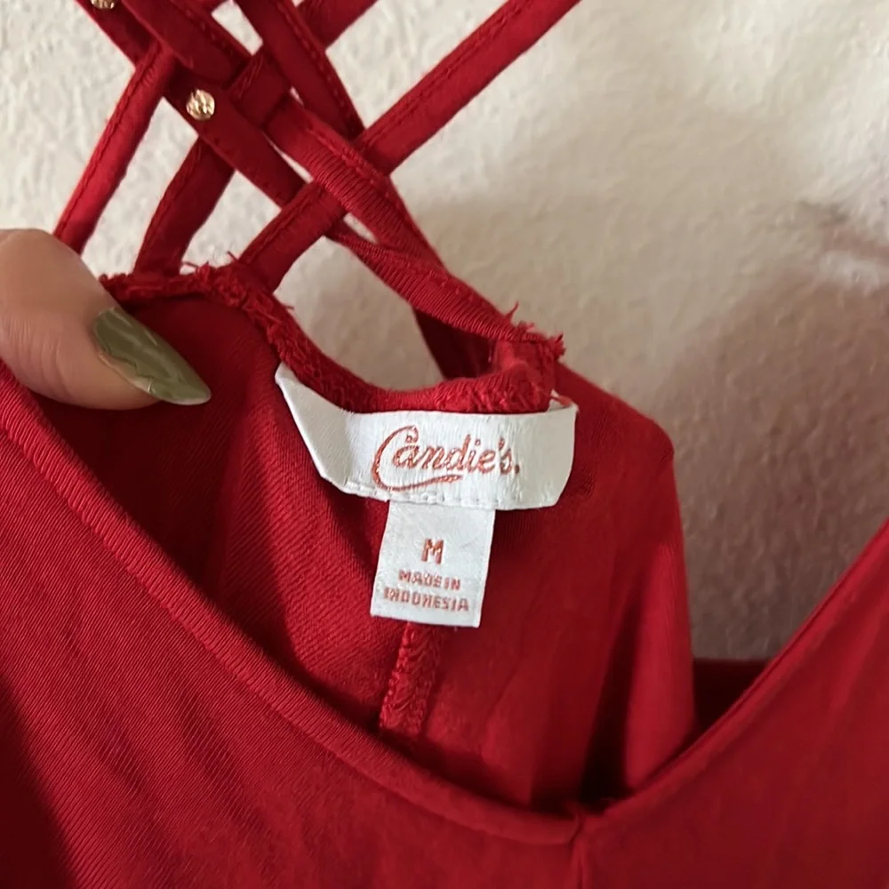 Candies Tank Top Red Gold Party Festival Size Medium - Picture 8 of 13